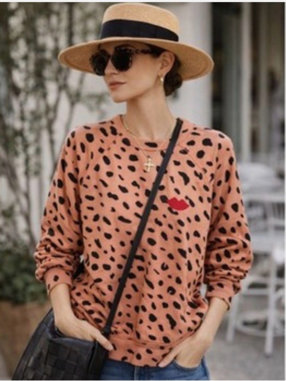 Clare V. Sweatshirt leopard. Perfect for spring/summer! 3/4 sleeve. Sz S. EUC